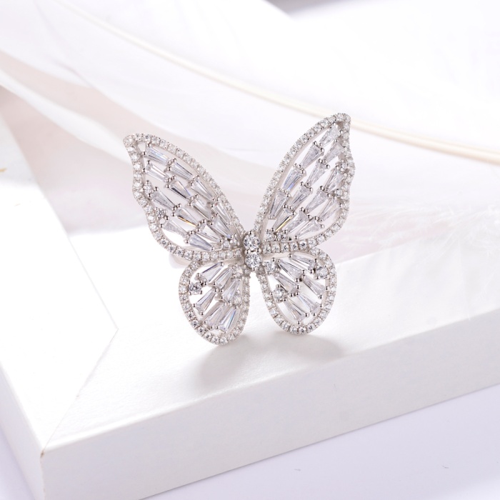 Fashion New Luxury Ladies Finger Jewelry Personality Zircon Hollow Butterfly Ring | Save 33% - Rajasthan Living 6