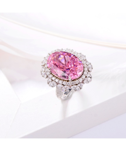 Fashion 925 Sterling Silver Pink Gemstone Ring Birthday Ladies Finger Jewelry Personality Zircon Ring | Save 33% - Rajasthan Living 3