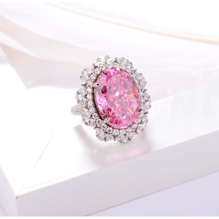 Fashion 925 Sterling Silver Pink Gemstone Ring Birthday Ladies Finger Jewelry Personality Zircon Ring | Save 33% - Rajasthan Living 7