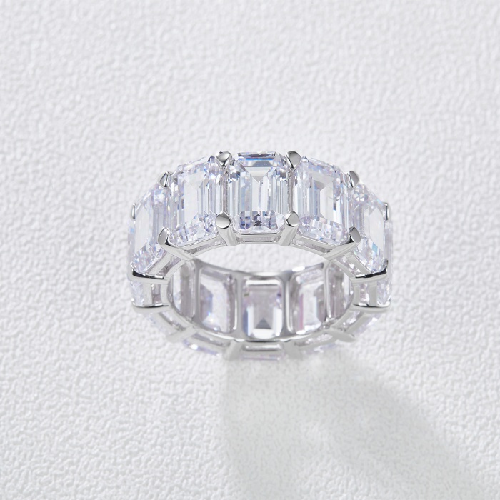 Elegant Full Eternity Ascher White Zirconium/Moissanite Diamond 14K Gold Women’s Engagement/Anniversary Ring | Save 33% - Rajasthan Living 5