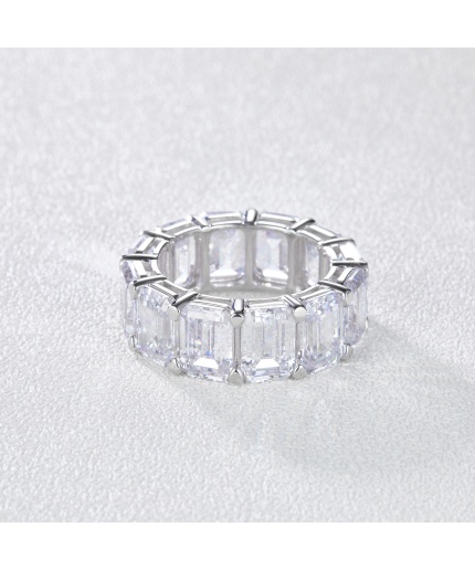 Elegant Full Eternity Ascher White Zirconium/Moissanite Diamond 14K Gold Women’s Engagement/Anniversary Ring | Save 33% - Rajasthan Living 3