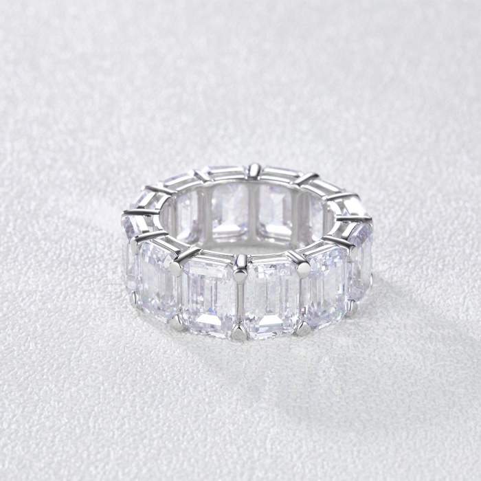 Elegant Full Eternity Ascher White Zirconium/Moissanite Diamond 14K Gold Women’s Engagement/Anniversary Ring | Save 33% - Rajasthan Living 6