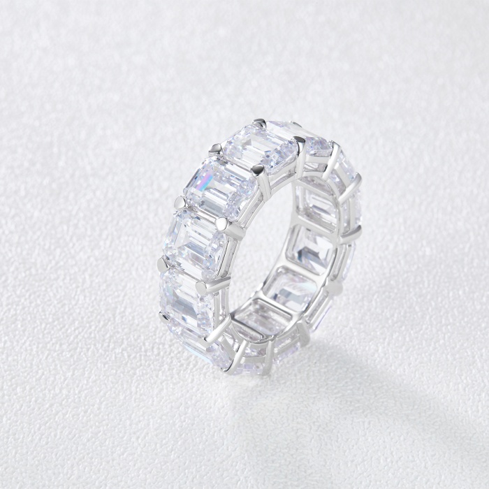 Elegant Full Eternity Ascher White Zirconium/Moissanite Diamond 14K Gold Women’s Engagement/Anniversary Ring | Save 33% - Rajasthan Living 7