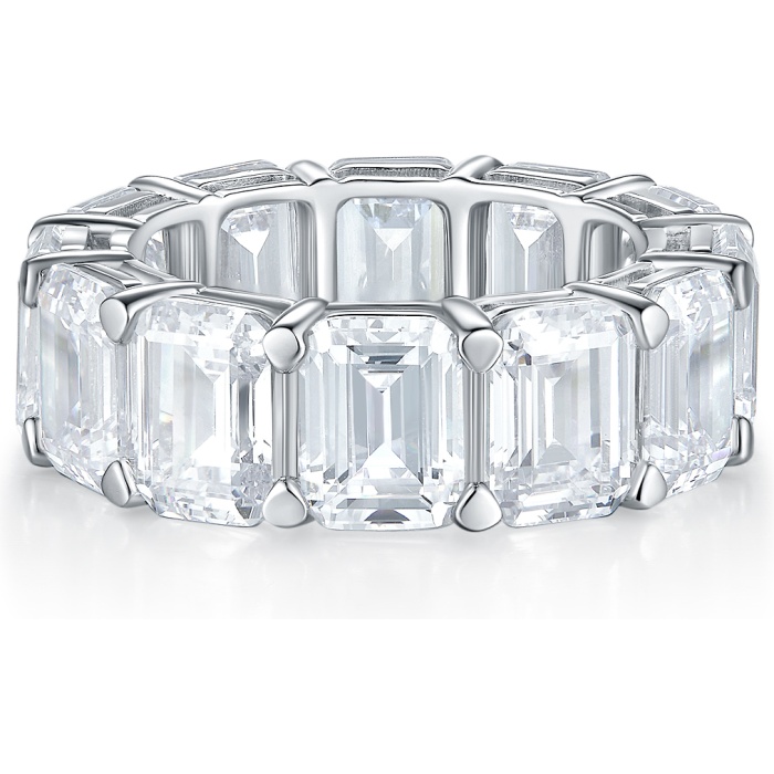Elegant Full Eternity Ascher White Zirconium/Moissanite Diamond 14K Gold Women’s Engagement/Anniversary Ring | Save 33% - Rajasthan Living 8