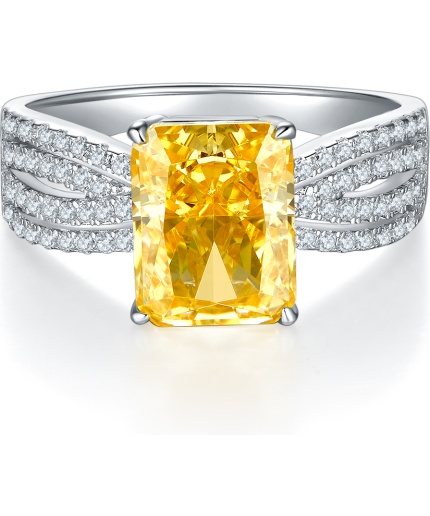 Latest Fashion Cut Yellow Diamond Engagement Rings Sterling Silver 925 Topaz Wedding Rings | Save 33% - Rajasthan Living 3