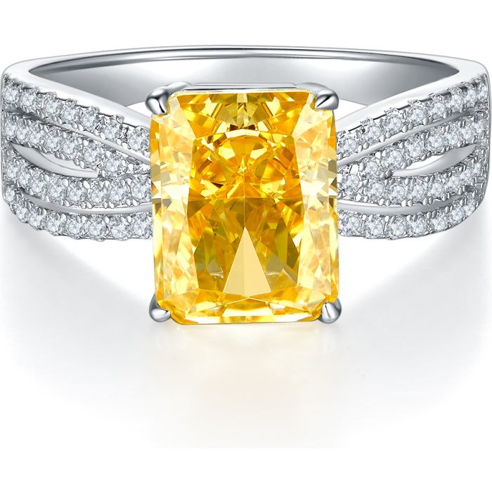 Latest Fashion Cut Yellow Diamond Engagement Rings Sterling Silver 925 Topaz Wedding Rings | Save 33% - Rajasthan Living 6
