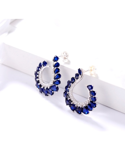 New Fashion 925 Sterling Silver Synthetic Sapphire Earrings for Women | Save 33% - Rajasthan Living