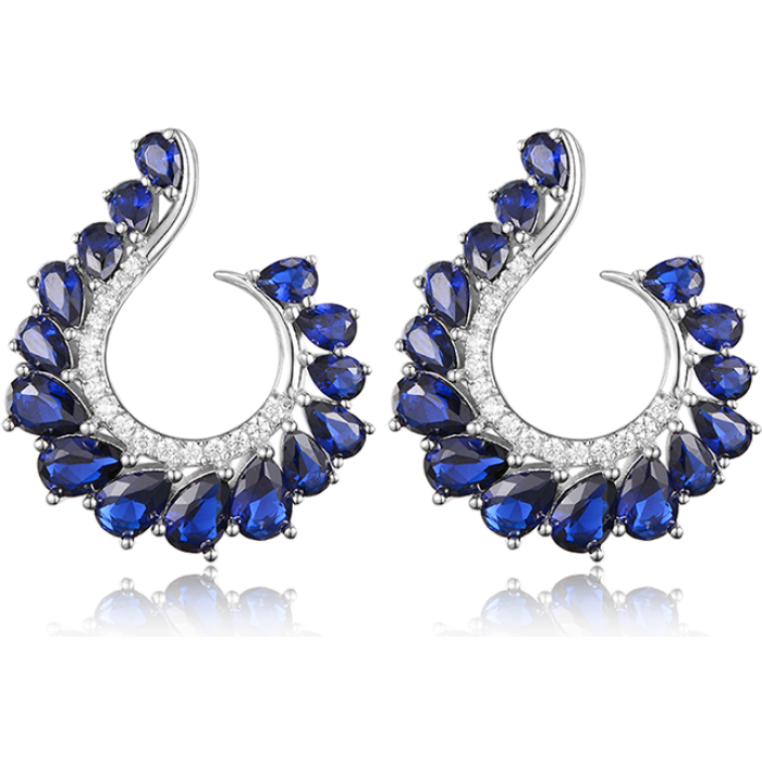 New Fashion 925 Sterling Silver Synthetic Sapphire Earrings for Women | Save 33% - Rajasthan Living 6