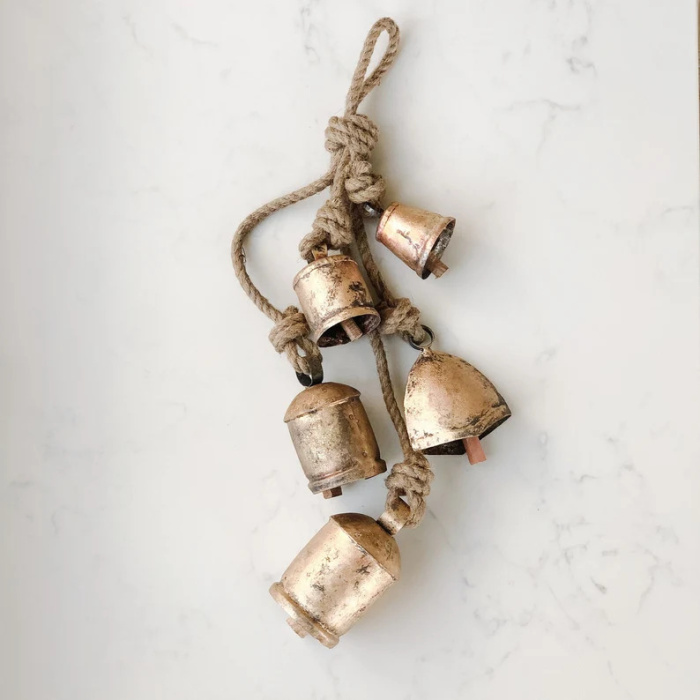 Rustic Gold Bells | Wreath Hanger | Christmas Holiday Decor | Noah Bells | Indian Bells | Best Gift Idea for Loved-once | Outdoor Hanging | Save 33% - Rajasthan Living 5