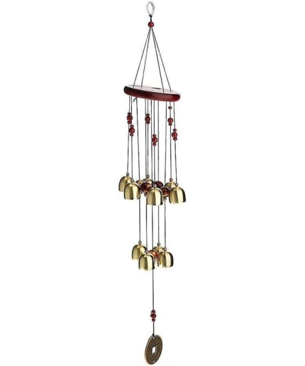 Metal Wind Chime 10 Bells with Metal Coin Wind Chimes for Home | Jingle Good Sound wall hanging Christmas ornaments | Save 33% - Rajasthan Living