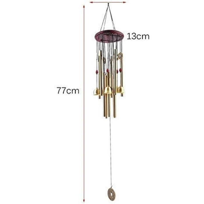 Metal Wind Chime 10 Bells with Metal Coin Wind Chimes for Home | Jingle Good Sound wall hanging Christmas ornaments | Save 33% - Rajasthan Living 9
