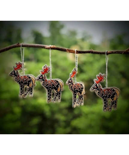 Set of 6 Reindeer Christmas Ornaments, Holiday Decor, Xmas Hanging,Jungle Safari, Animal for kids, Christmas Reindeer, Christmas Decorative | Save 33% - Rajasthan Living