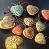 Hand painted christmas baubles, solid hanging Heart, paper mache heart ,hanging baubles, Hanging christmas Ornaments, handmade xmas heart | Save 33% - Rajasthan Living 9