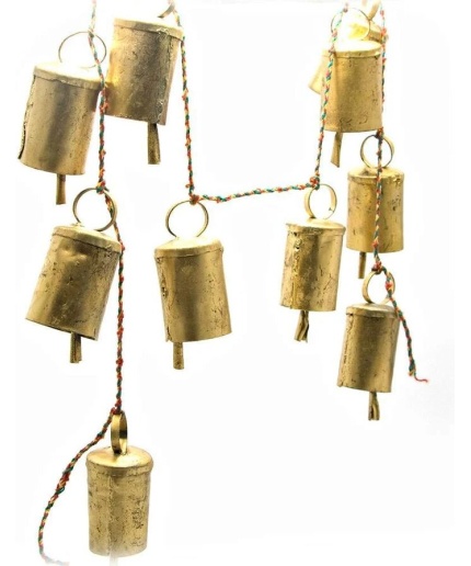 8 Brass Bell Hanging String Decorative Christmas bell ornaments hanging layer 1 | Save 33% - Rajasthan Living