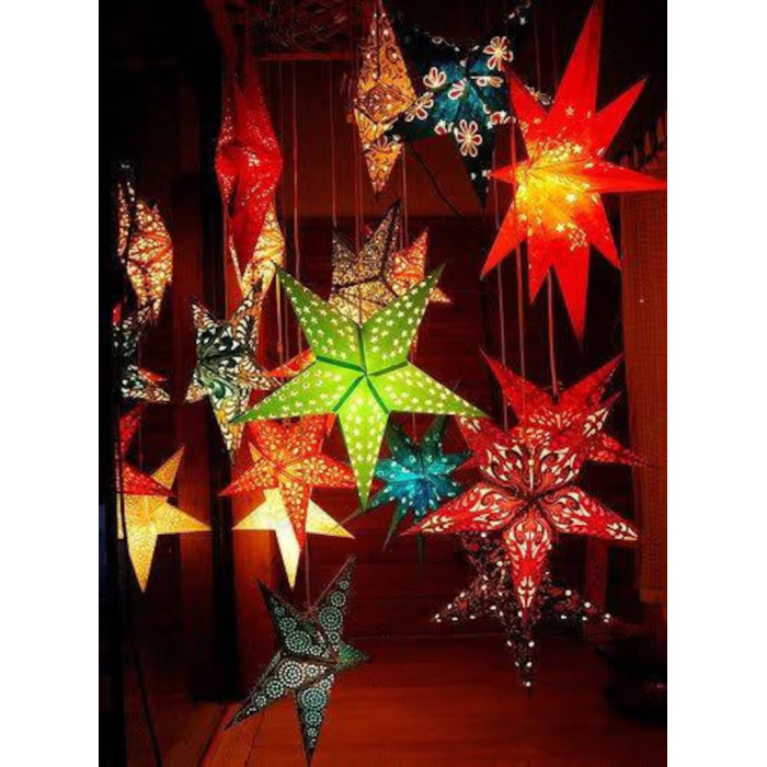 Fast Shipping 10 Pcs Star Decorative Paper Lamps Christmas Tree Decoration Paper Lanterns Festival Decoration Indian Decoration Party Supply | Save 33% - Rajasthan Living 5
