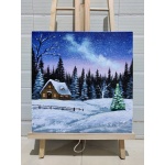 Christmas winter scene | Acrylic painting | Christmas art | winter art | wall art | Christmas gift | Original painting | Christmas decor | Save 33% - Rajasthan Living 11