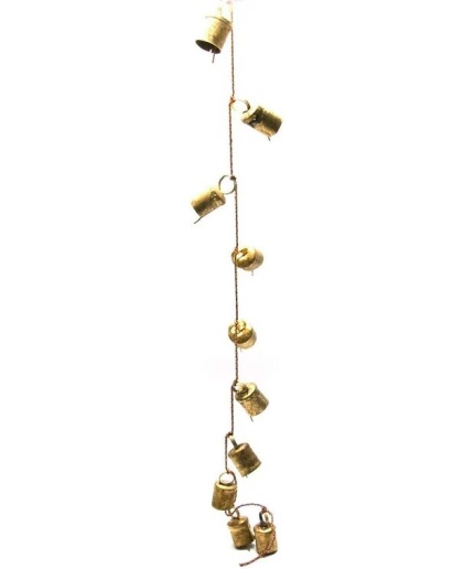 8 Brass Bell Hanging String Decorative Christmas bell ornaments hanging layer 1 | Save 33% - Rajasthan Living 3