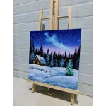 Christmas winter scene | Acrylic painting | Christmas art | winter art | wall art | Christmas gift | Original painting | Christmas decor | Save 33% - Rajasthan Living 12