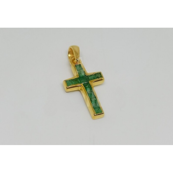 Cross 925 Sterling Silver Necklace, Gold Platted, Emerald Pendant Jesus Pendants, Christian Religious Jesus Crucifix Gift,Christmas Gift | Save 33% - Rajasthan Living 6