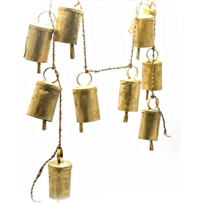 8 Brass Bell Hanging String Decorative Christmas bell ornaments hanging layer 1 | Save 33% - Rajasthan Living 7