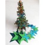 Christmas tree in round cut wood painted green and multicolored removable and reassembled at will | Save 33% - Rajasthan Living 15