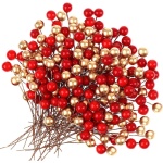 50 Pcs Red Golden Christmas Holi Berries Fruit for Christmas Xmas Tree Decoration Wreath Making DIY | Save 33% - Rajasthan Living 7