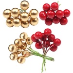 50 Pcs Red Golden Christmas Holi Berries Fruit for Christmas Xmas Tree Decoration Wreath Making DIY | Save 33% - Rajasthan Living 8