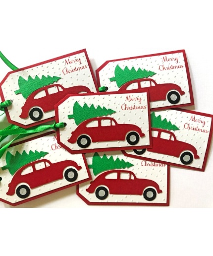 Car Christmas Gift Tags, Christmas Tags, Christmas Favor Tags, Holiday Gift Tags, Merry Christmas Gifts Wrapping, Tree Xmas Tags – 6 | Save 33% - Rajasthan Living