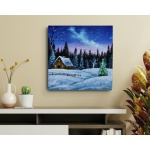 Christmas winter scene | Acrylic painting | Christmas art | winter art | wall art | Christmas gift | Original painting | Christmas decor | Save 33% - Rajasthan Living 14