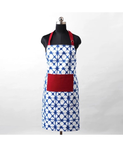 Christmas apron, blue tie dye print, kitchen accessory, size 27″X 35″ | Save 33% - Rajasthan Living 3