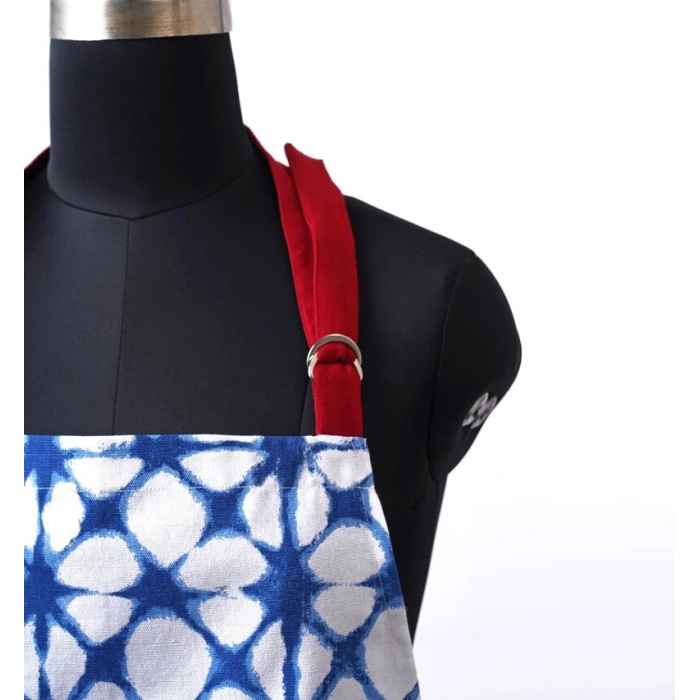 Christmas apron, blue tie dye print, kitchen accessory, size 27″X 35″ | Save 33% - Rajasthan Living 7