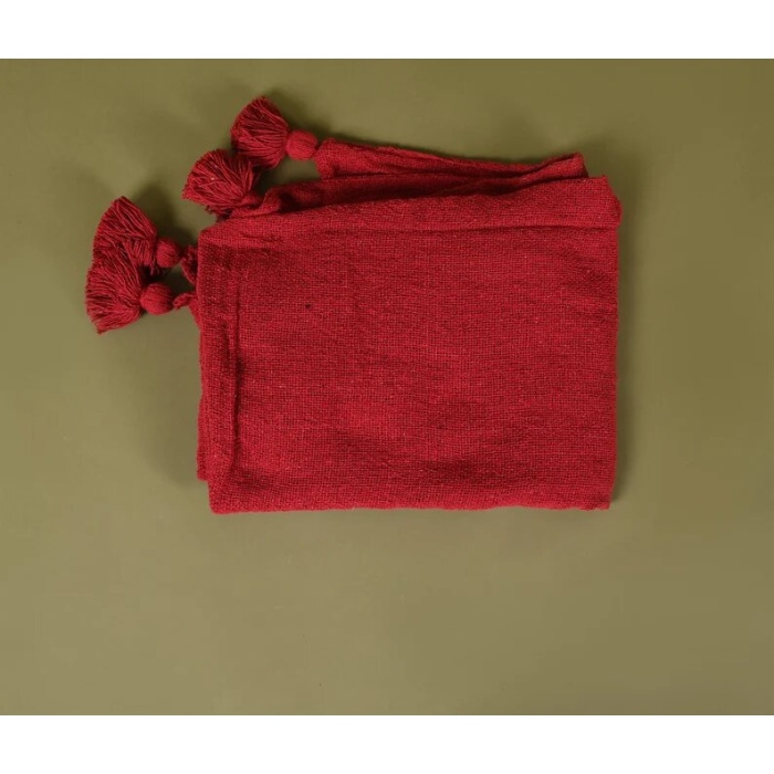 Red Christmas throw blanket, 100% cotton throw blanket, boho home decor, throw for living room, soft bohemian throw blanket, Christmas gift | Save 33% - Rajasthan Living 9
