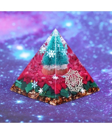 Orgonite Christmas Pyramid Orgone Crystal Malachite Pyramid Christmas Tree Cedar Holiday Resin Pyramid Reiki Chakra Energy Healing Xmas Tree | Save 33% - Rajasthan Living