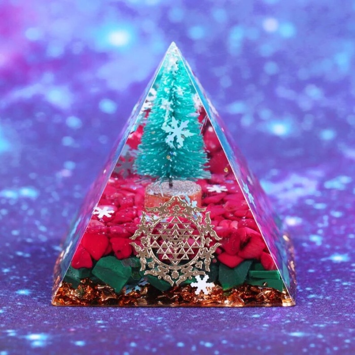 Orgonite Christmas Pyramid Orgone Crystal Malachite Pyramid Christmas Tree Cedar Holiday Resin Pyramid Reiki Chakra Energy Healing Xmas Tree | Save 33% - Rajasthan Living 9