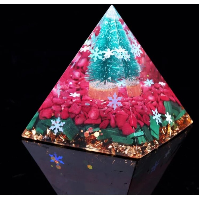 Orgonite Christmas Pyramid Orgone Crystal Malachite Pyramid Christmas Tree Cedar Holiday Resin Pyramid Reiki Chakra Energy Healing Xmas Tree | Save 33% - Rajasthan Living 10