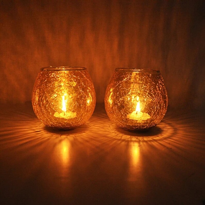 Glass Candle Holder, Tealight Holder, Home Decor Gift Xmas Decorative Tealight Holder Christmas New Year Lighting Table top Decor | Save 33% - Rajasthan Living 8
