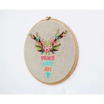 Christmas Embroidery Hoop, linen with multi colors, holiday gift, christmas words. | Save 33% - Rajasthan Living 11
