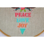 Christmas Embroidery Hoop, linen with multi colors, holiday gift, christmas words. | Save 33% - Rajasthan Living 12