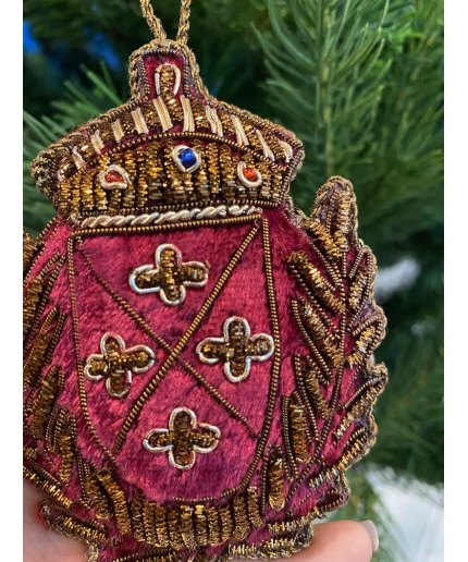Vintage bullion zari hand embroidered christmas decoration hanging ornament | Save 33% - Rajasthan Living