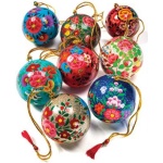 Hand painted Christmas baubles, Handmade Christmas decorations, Hand painted paper mache baubles, handmade christmas tree hanging ornaments | Save 33% - Rajasthan Living 12