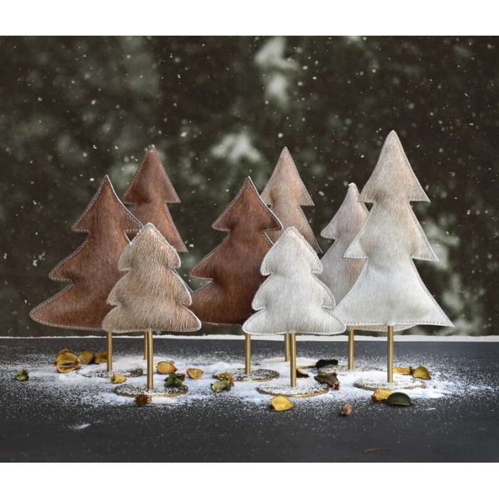 Holiday Handmade leather Christmas Trees | Christmas Ornament Table decoration | Xmas Gift | Farmhouse Christmas Decor | Save 33% - Rajasthan Living 6