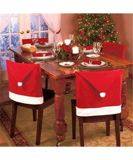 Christmas Chair Covers (Red and White) – Set of 6 Dinning Chair Cover, Santa Hat Chair Covers, Christmas Decoration..Yashish Creation | Save 33% - Rajasthan Living