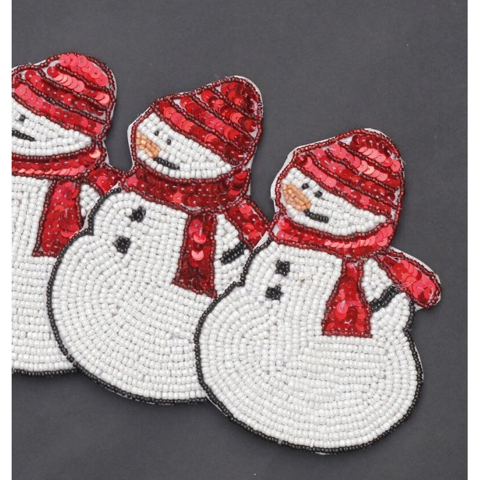 Beaded coasters (4 Pc.) Christmas decorations Christmas Coasters set – Snowman Beaded beads Coasters Christmas sales ornaments | Save 33% - Rajasthan Living 5