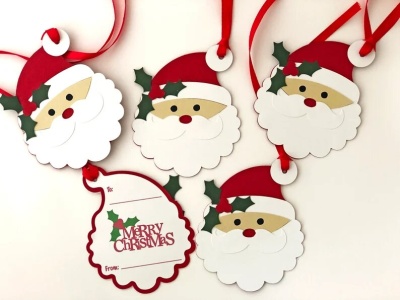 Santa Christmas Gift Tags, Personalized Holiday Gift Tags, Christmas Gifts,Christmas Wrapping,Christmas Gift Wrap – Set of 5 | Save 33% - Rajasthan Living 14