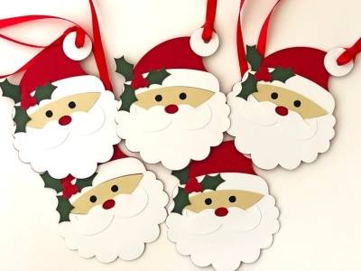 Santa Christmas Gift Tags, Personalized Holiday Gift Tags, Christmas Gifts,Christmas Wrapping,Christmas Gift Wrap – Set of 5 | Save 33% - Rajasthan Living 15