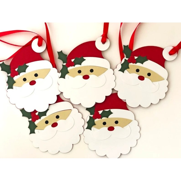 Santa Christmas Gift Tags, Personalized Holiday Gift Tags, Christmas Gifts,Christmas Wrapping,Christmas Gift Wrap – Set of 5 | Save 33% - Rajasthan Living 6