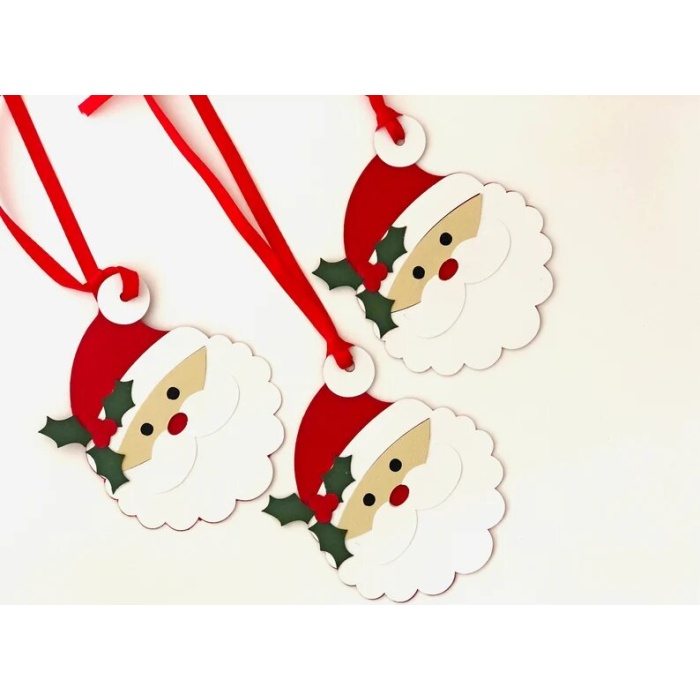 Santa Christmas Gift Tags, Personalized Holiday Gift Tags, Christmas Gifts,Christmas Wrapping,Christmas Gift Wrap – Set of 5 | Save 33% - Rajasthan Living 7
