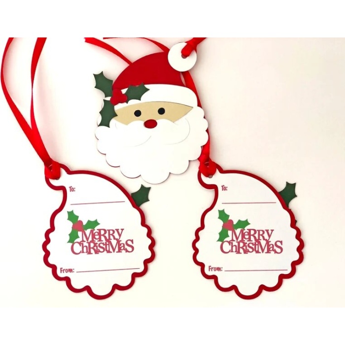 Santa Christmas Gift Tags, Personalized Holiday Gift Tags, Christmas Gifts,Christmas Wrapping,Christmas Gift Wrap – Set of 5 | Save 33% - Rajasthan Living 10