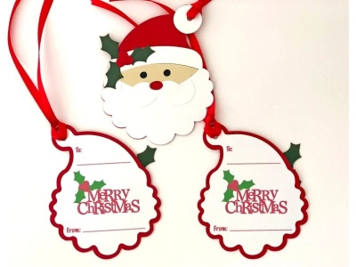 Santa Christmas Gift Tags, Personalized Holiday Gift Tags, Christmas Gifts,Christmas Wrapping,Christmas Gift Wrap – Set of 5 | Save 33% - Rajasthan Living 21