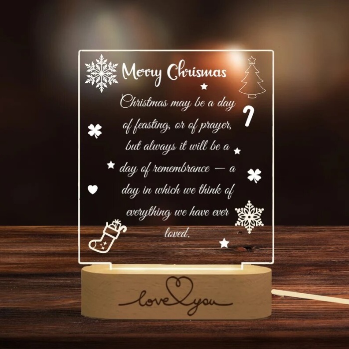 Personalized Christmas Table night lamp Acrylic | Save 33% - Rajasthan Living 5